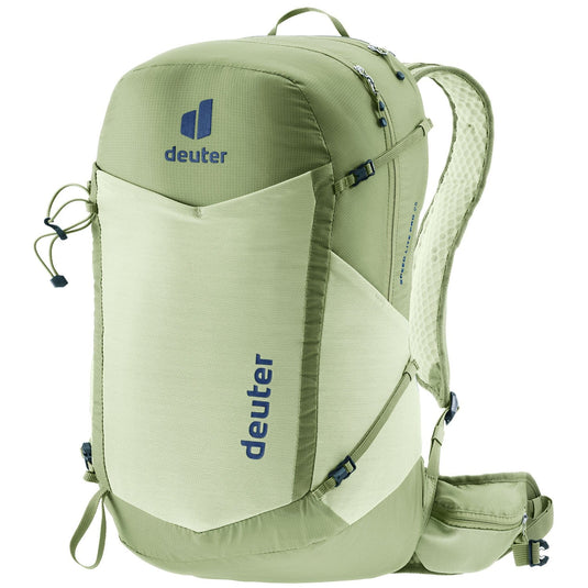 Green backpack with Deuter logo on a white background