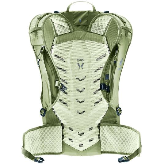 Green hydration backpack on a white background