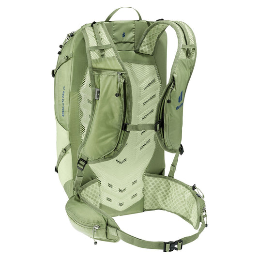 Light green hydration backpack on a white background
