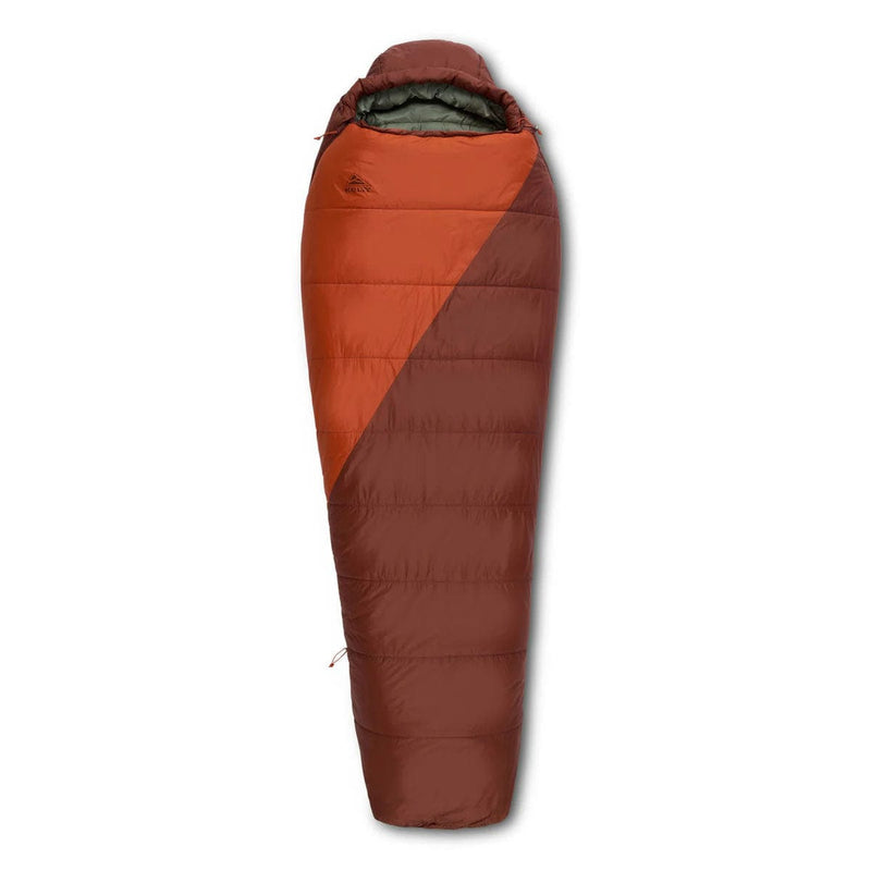 Load image into Gallery viewer, Orange and brown sleeping bag on a white background
