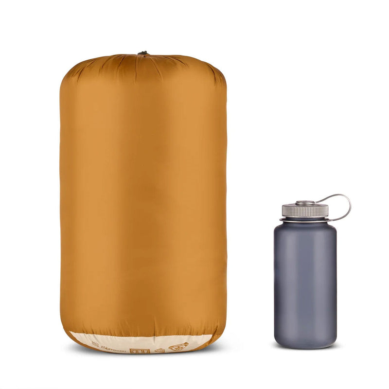 Load image into Gallery viewer, Orange compression sack and gray water bottle on a white background

