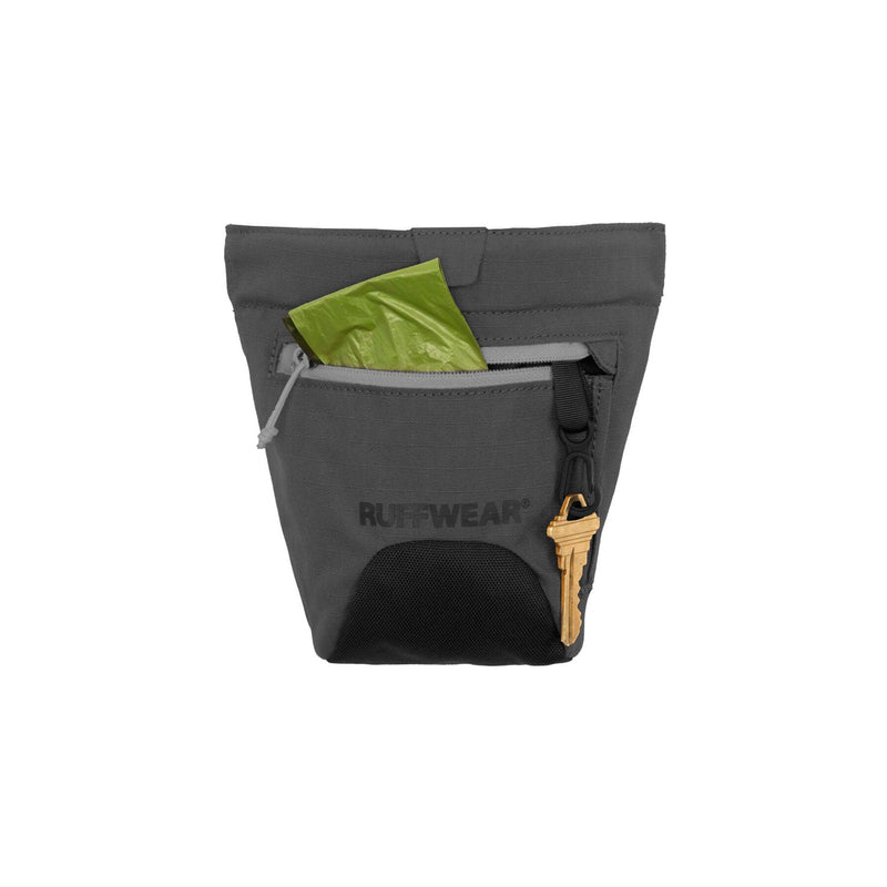 Load image into Gallery viewer, Gray pouch with a key and green item on a white background
