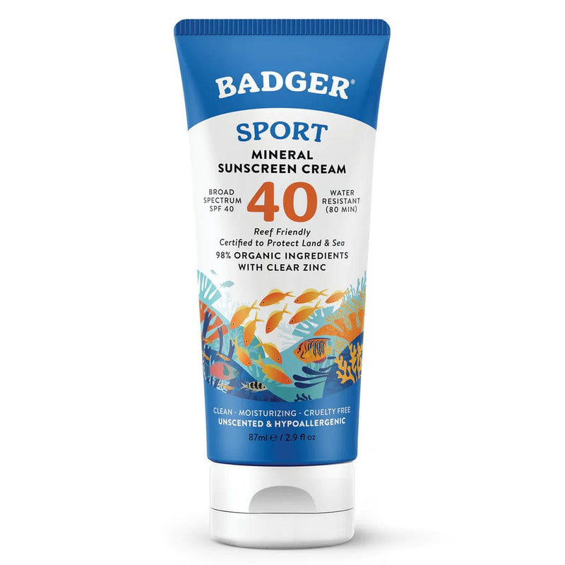 Load image into Gallery viewer, Badger Sport 40 SPF Mineral Sunscreen Cream
