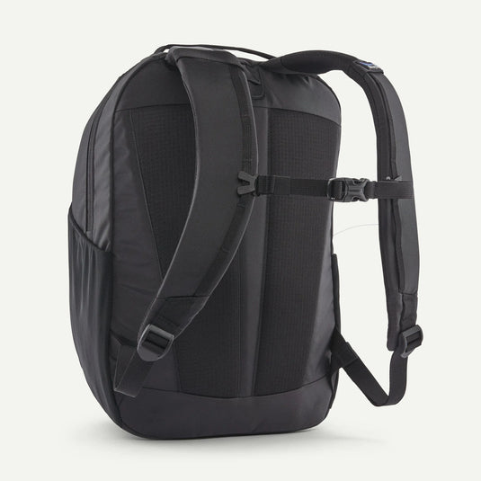 Black backpack on a white background