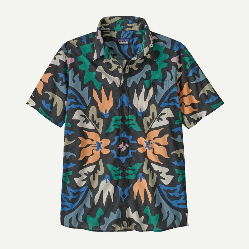 Load image into Gallery viewer, Colorful patterned shirt with a brand logo on a white background

