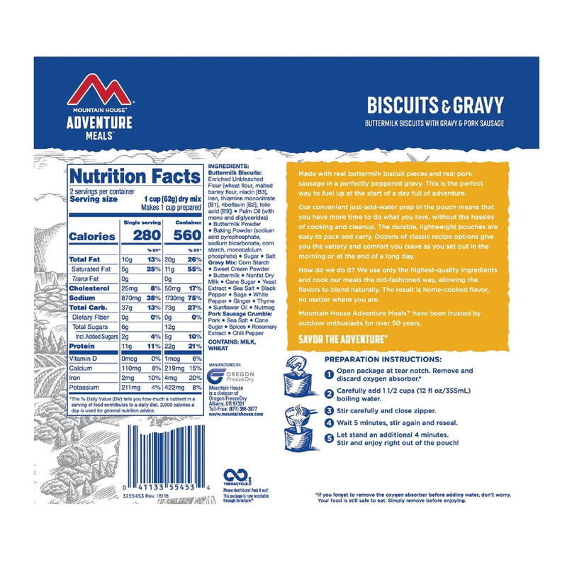 Load image into Gallery viewer, Mountain House Biscuits and Gravy - Pouch
