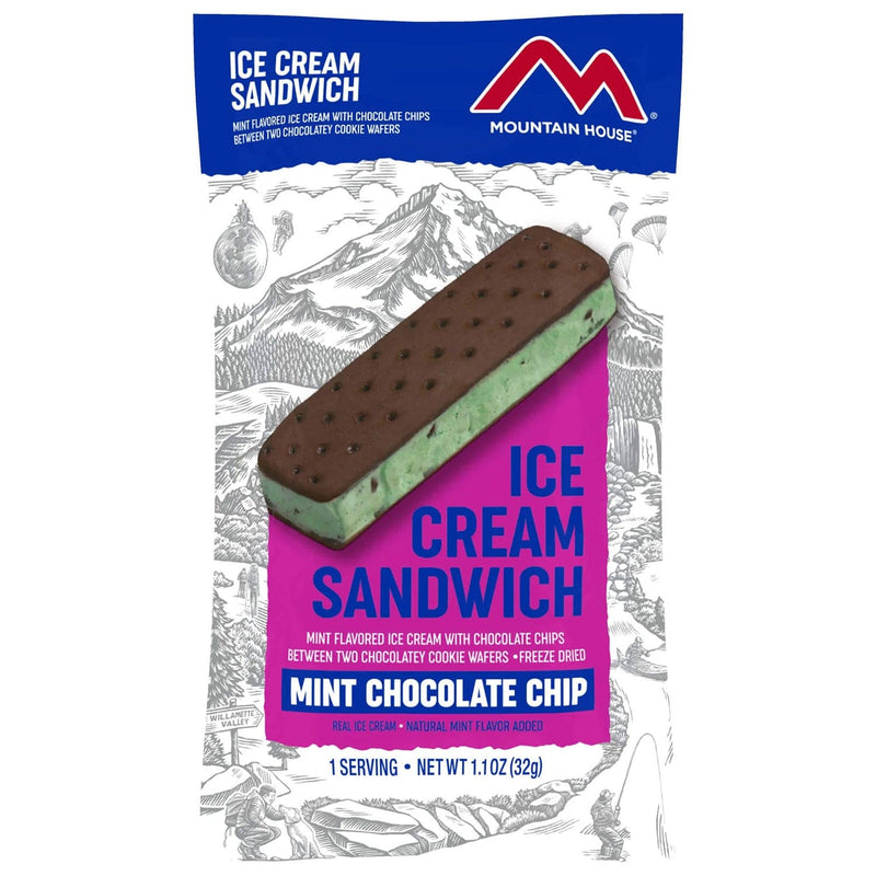 Load image into Gallery viewer, Mountain House Mint Chocolate Chip Ice Cream Sandwich
