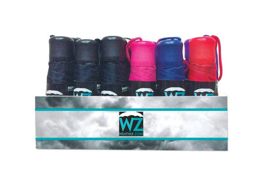 Packaged product with colorful items and Weather Zone branding on a white background