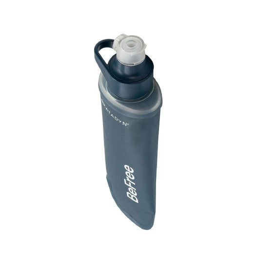 Collapsible water bottle with 'BeFree' branding on a white background