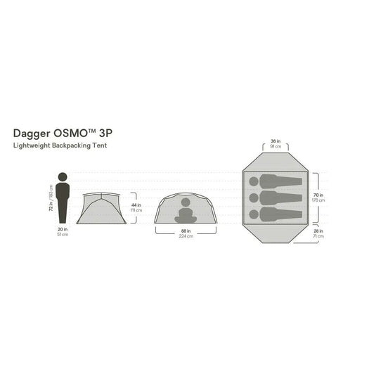 Nemo Equipment Dagger Osmo Lightweight Backpacking 3 Person Tent