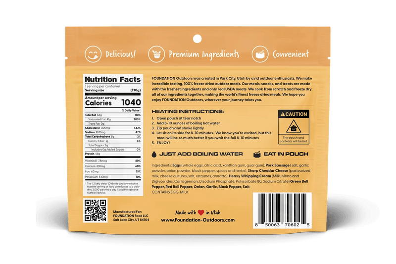 Load image into Gallery viewer, FOUNDATION Outdoors Rise &amp; Shine Breakfast Meal
