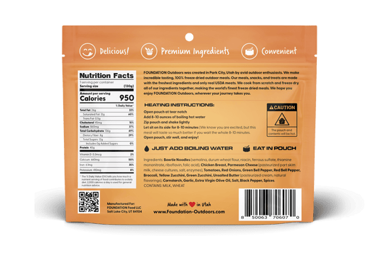 FOUNDATION Outdoors Chicken Pasta Primavera Meal