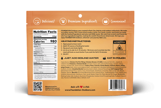 FOUNDATION Outdoors Chicken Pot Pie Meal