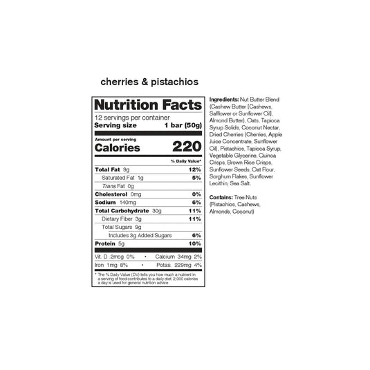 Skratch Labs Energy Bar Sport Fuel Cherry Pistachio Energy Bar