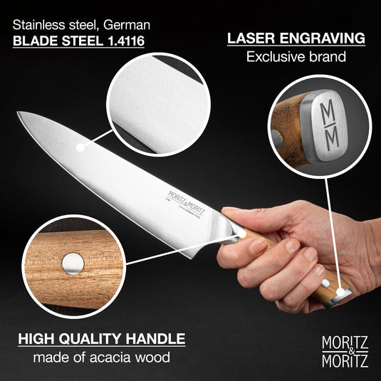 German Steel Professional Chef's Knife (8 inches) by Moritz & Moritz