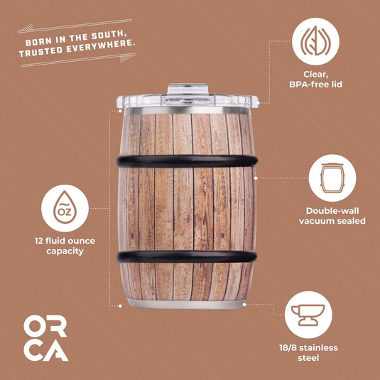 ORCA Barrel 12oz White Oak Wood Grain