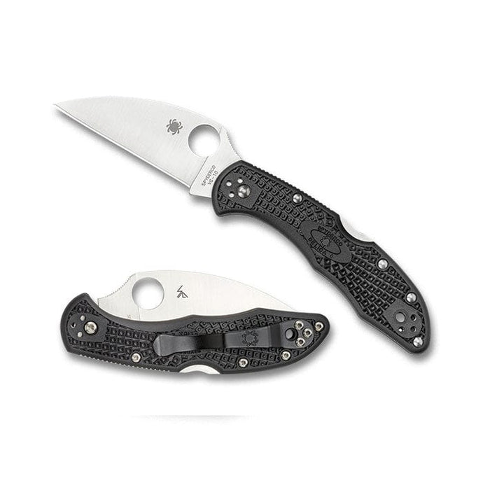 Spyderco Delica 4 Black Lightweight Wharncliffe Plain Edge