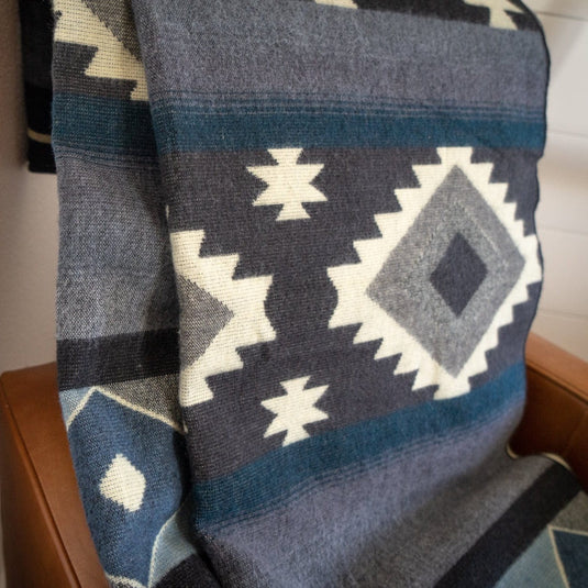Andean Alpaca Wool Blanket - Midnight by Alpaca Threadz