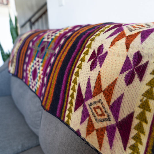Andean Alpaca Wool Blanket - Amethyst by Alpaca Threadz