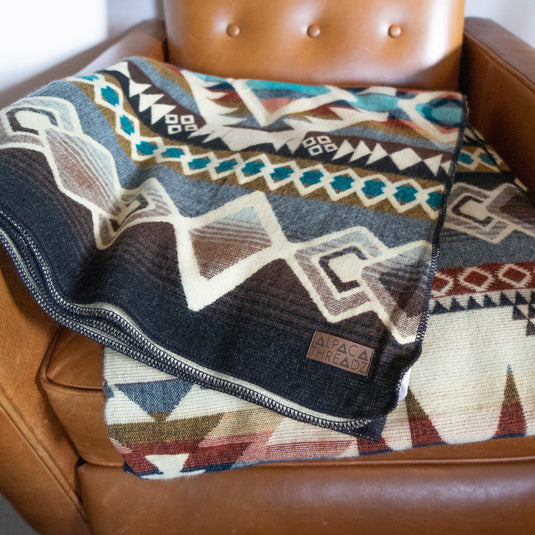 Andean Alpaca Wool Blanket - Inca by Alpaca Threadz