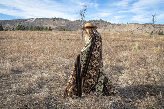 Andean Alpaca Wool Blanket - Cactus by Alpaca Threadz