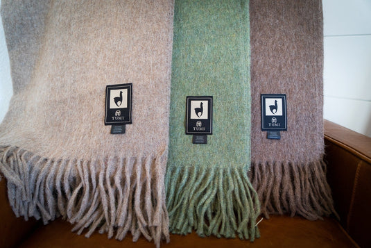 Alpaca Wool Throw Blanket - Solid Colors by Alpaca Threadz