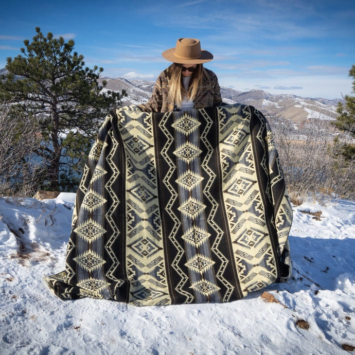 Andean Alpaca Wool Blanket - Slate by Alpaca Threadz