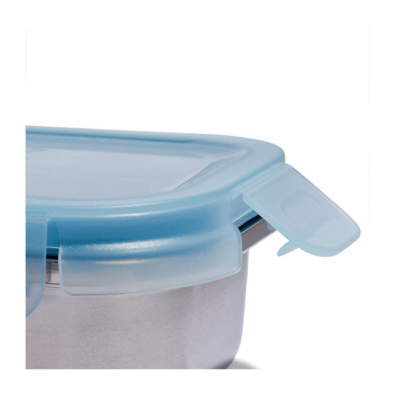 Load image into Gallery viewer, Close-up of a blue silicone lid on a container with a white background
