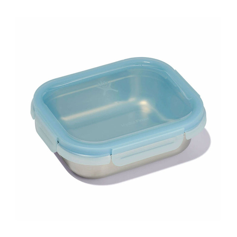 Load image into Gallery viewer, Rectangular food container with a blue lid on a white background

