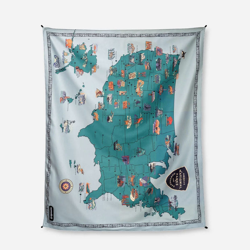 Load image into Gallery viewer, Nomadix Festival Blanket National Parks and Monuments Map
