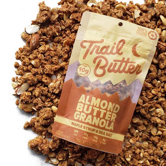 Load image into Gallery viewer, Trail Butter Maple Syrup &amp; Sea Salt Almond Butter Granola - Lil&#39; Crunch 2.8 oz Bag
