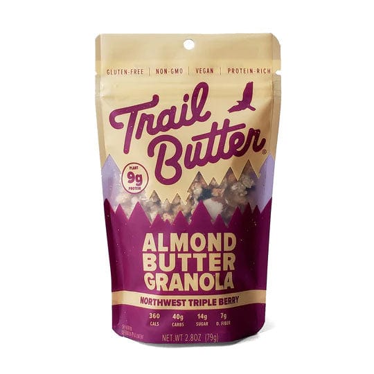 Load image into Gallery viewer, Trail Butter Triple Berry Almond Butter Granola - Lil&#39; Crunch 2.8 oz Bag
