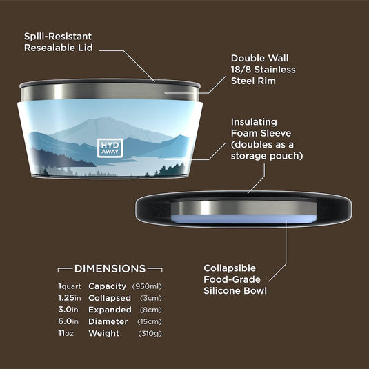 Collapsible Insulated Bowl | 1-Quart by HYDAWAY