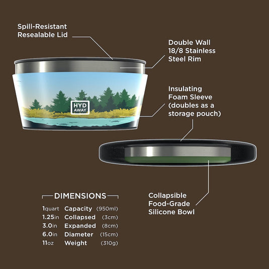 Collapsible Insulated Bowl | 1-Quart by HYDAWAY