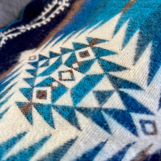 Andean Alpaca Wool Blanket - Cobalt Blue by Alpaca Threadz