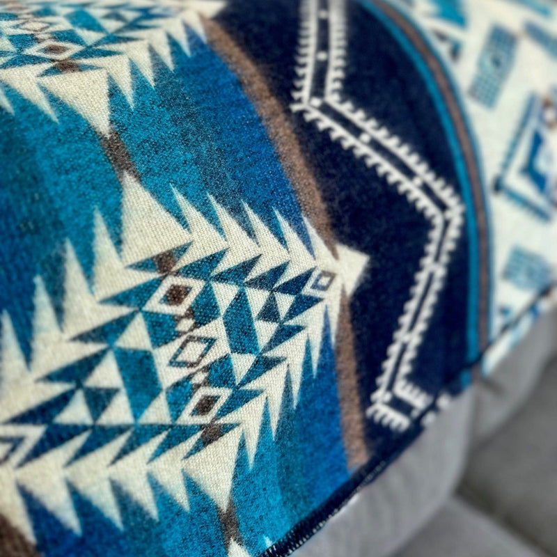 Load image into Gallery viewer, Andean Alpaca Wool Blanket - Cobalt Blue by Alpaca Threadz
