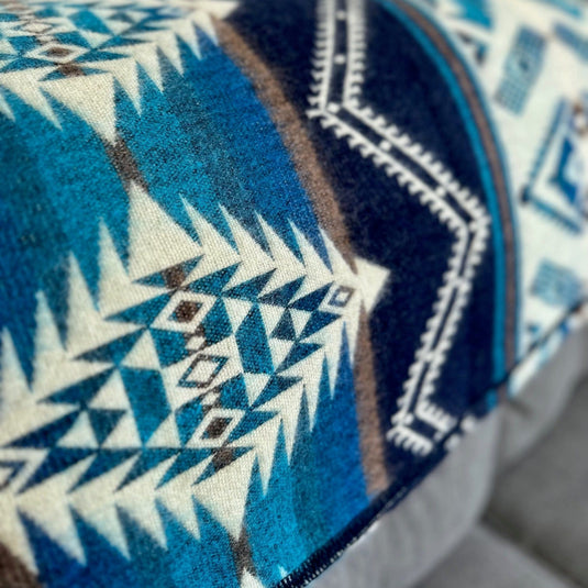 Andean Alpaca Wool Blanket - Cobalt Blue by Alpaca Threadz