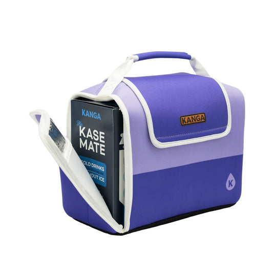 Purple cooler bag with Kanga branding on a white background