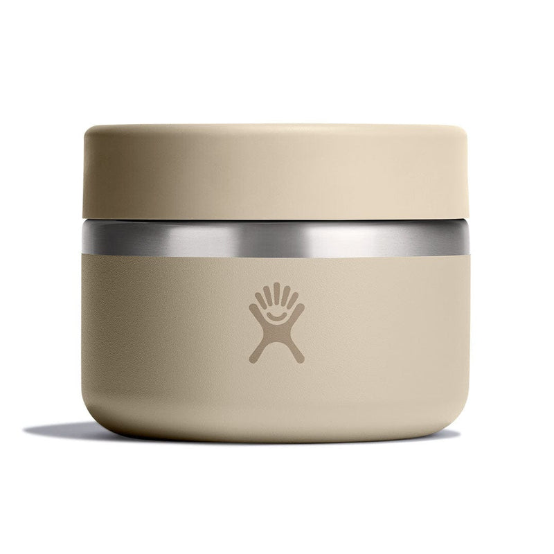 Load image into Gallery viewer, Beige thermos with silver base on a white background
