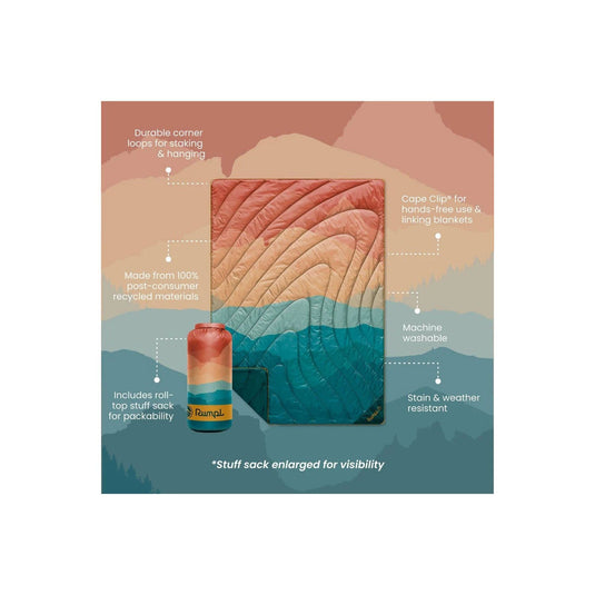 Rumpl Original Puffy Blanket - Rocky Mountain Sunset Fade