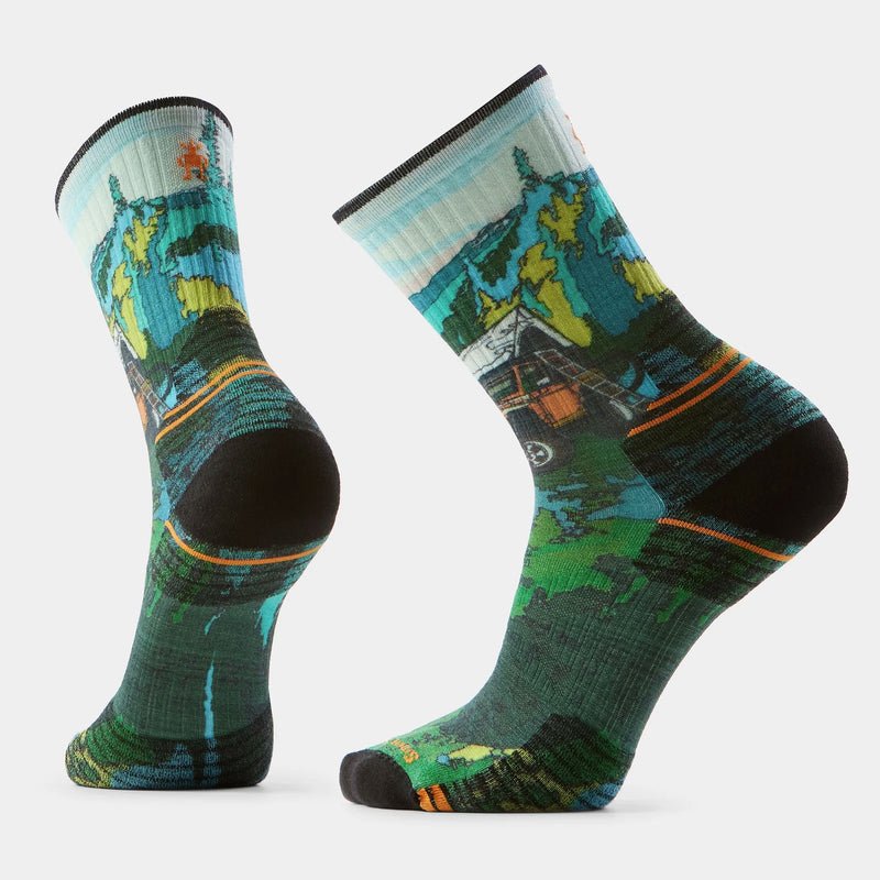 Load image into Gallery viewer, Smartwool Hike Targeted Cushion Trail Trekker Print Crew Socks
