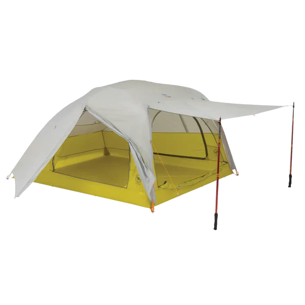 Load image into Gallery viewer, Camping tent with white top and yellow bottom on a white background
