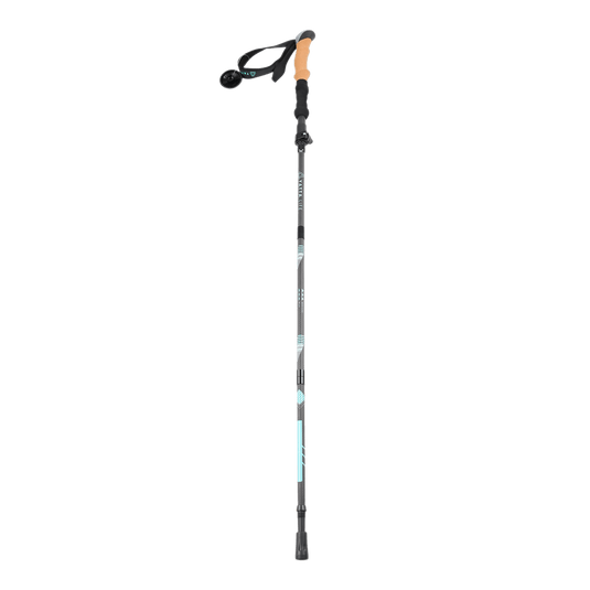 Yatta Life A001 Trekking Poles, carbon fiber, collapsible, cork grip, lightweight hiking gear.