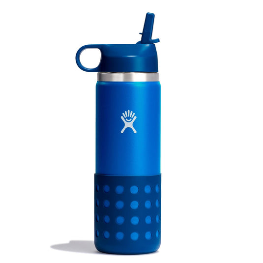 Hydro Flask 20 oz Kids Wide Mouth Water Bottle with Straw Lid Lake