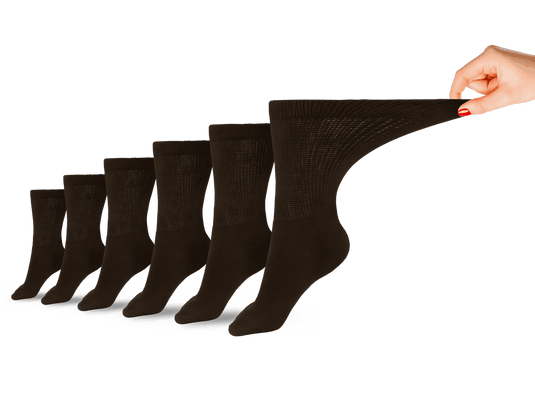 Diabetic Sock Club Women's Cotton Diabetic Crew Socks (6 Pair)