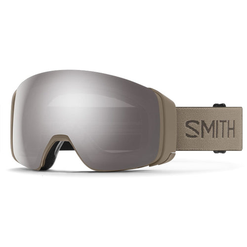 Smith snow goggles with silver lens on a white background