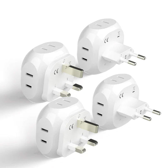 Europe Travel Adapter Set- 4 in 1 - Ultra Compact - Light Weight