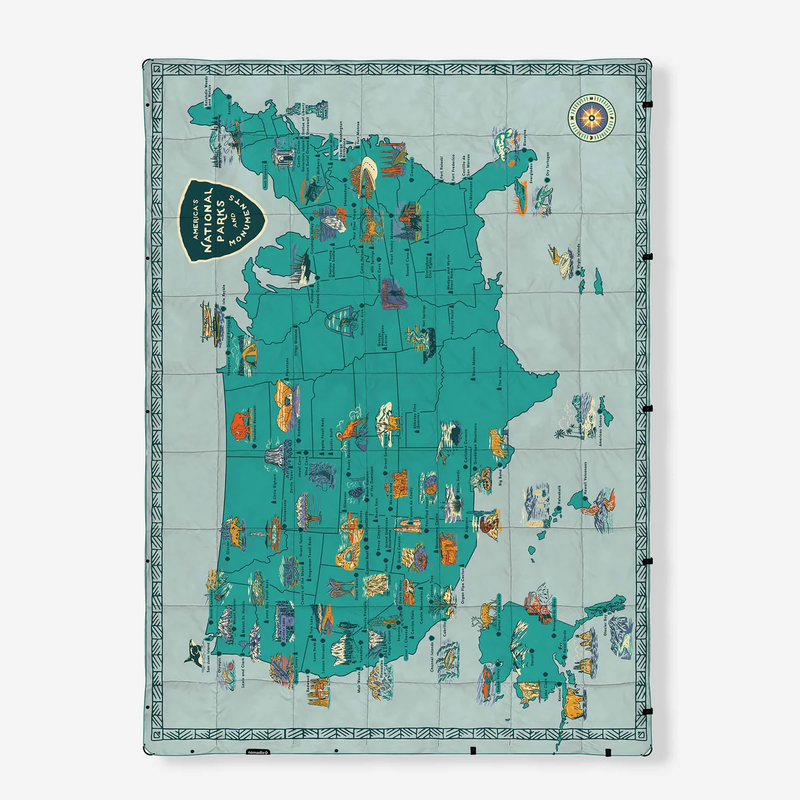 Load image into Gallery viewer, Map of USA with various symbols on a white background

