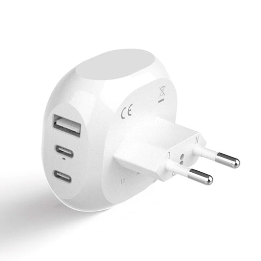 European Travel Plug Adapter - Type C - 5 in 1 - Ultra Compact
