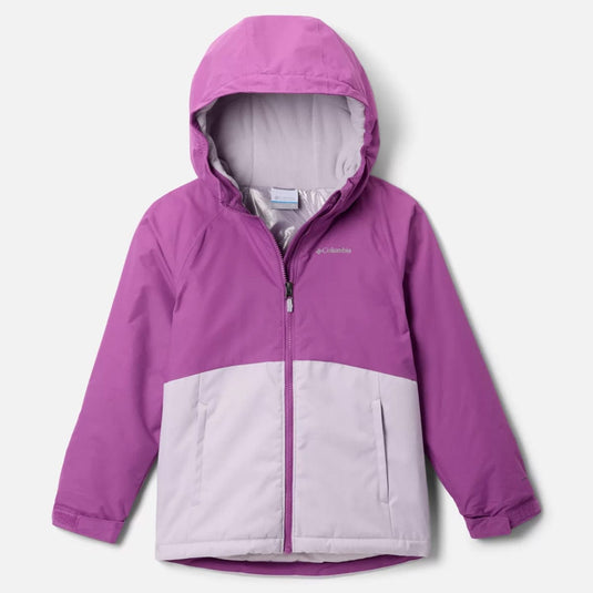 Purple and gray jacket with Columbia logo on a white background